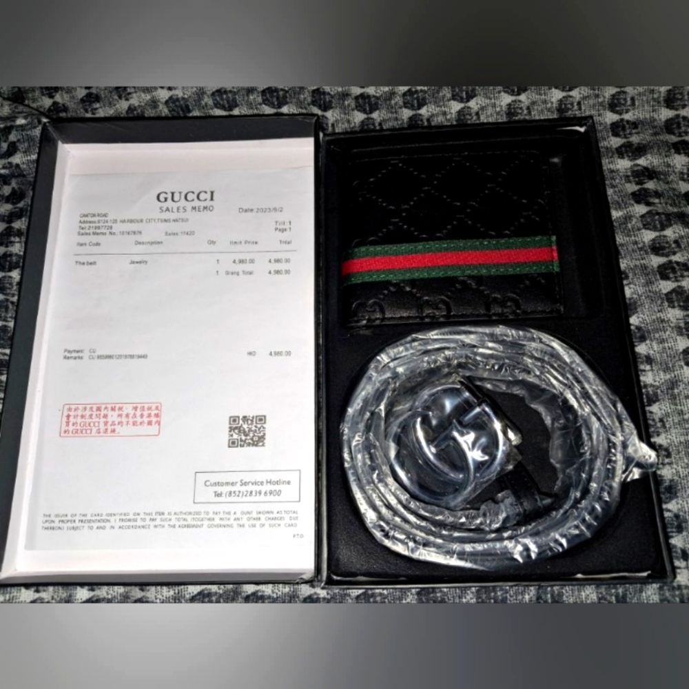 Brand new Gucci belt and wallet set